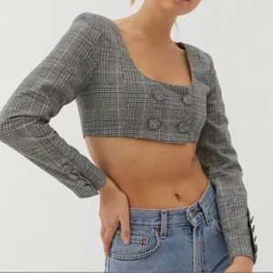 Double breasted cropped blazer top
